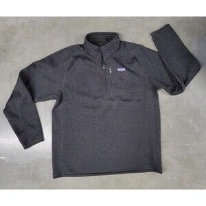 Patagonia Better Sweater Mens L Black Fleece 1/4 Quarter Zip Jacket Outdoor